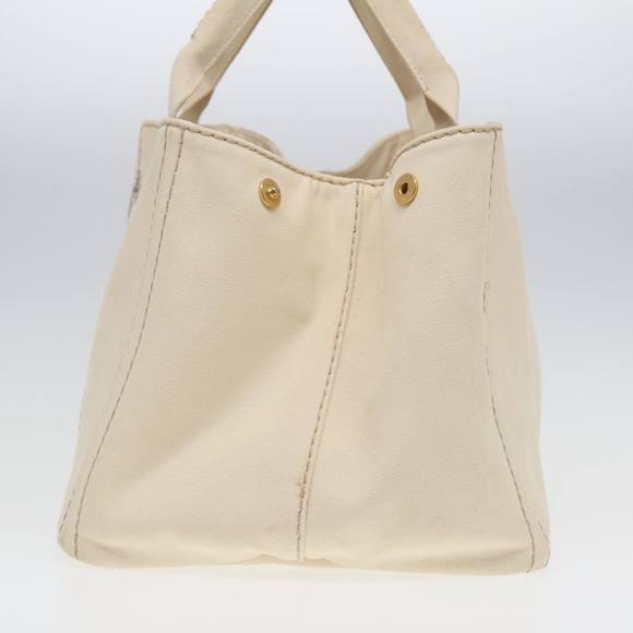 PRADA Canapa GM Hand Bag Canvas White Auth ep4930 - Picture 5 of 16